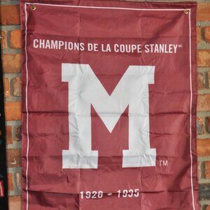 MONTREAL MAROONS NHL Stanley CUP CHAMPIONS Fabric BANNER Poster English French